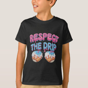 Baseball-Drip für Jungen Eiscreme Respektiere den T-Shirt