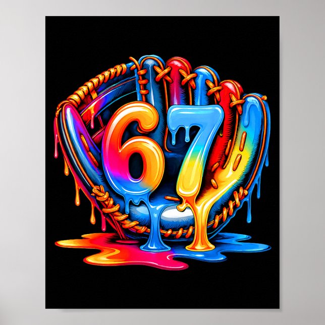 Baseball Drip Ice Cream 67 Baseball Lifestyle 101  Poster (Vorne)