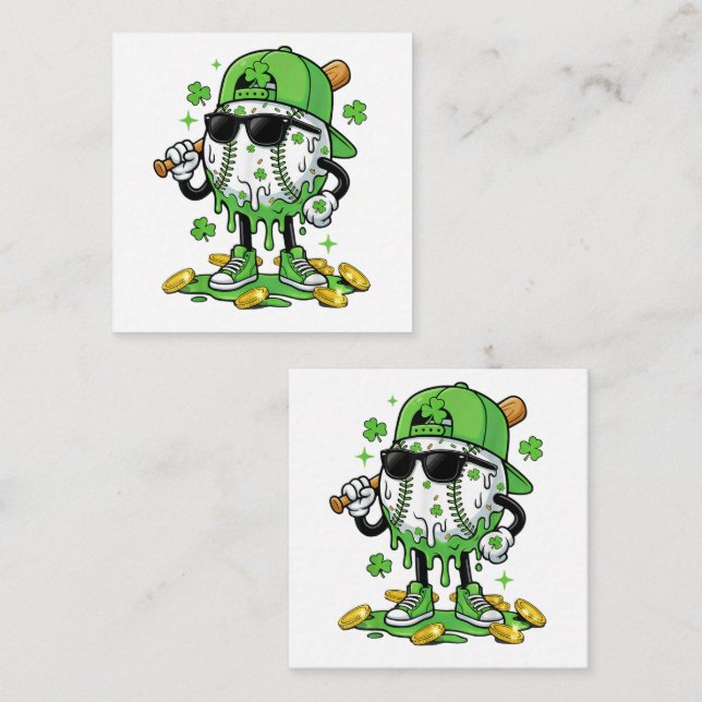 Baseball Drip Ice Cream St Patricks Day Begleitkarte (Vorne/Hinten)