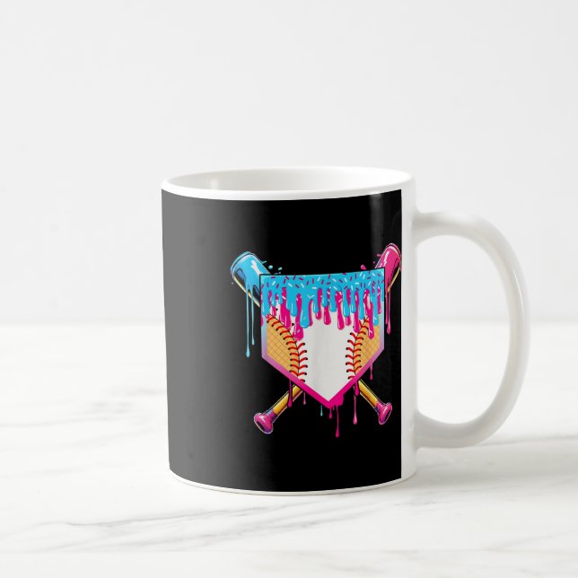 Baseball-Drip-Junge-Eiscreme-Streusel-Jugend-Baseb Kaffeetasse (Rechts)