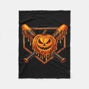 Baseball-Drip-Kürbis-gruseliger-Geist-Halloween-Ju Fleecedecke