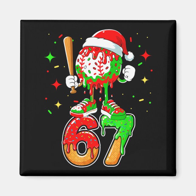 Baseball Drip Number 67 Meme Ice Cream Dripng Chri Magnet (Vorne)