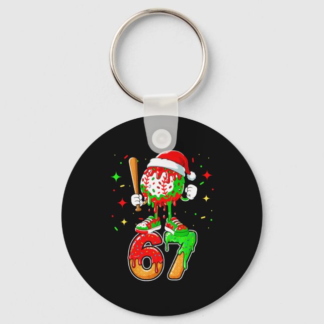 Baseball Drip Number 67 Meme Ice Cream Dripng Chri Schlüsselanhänger (Vorderseite)