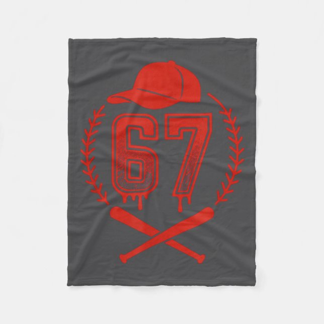 Baseball Drip Number 67 Player Or 67th Birthday  Fleecedecke (Vorderseite)
