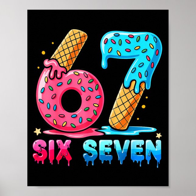 Baseball Drip Number 67 Player Or 67th Birthday  Poster (Vorne)