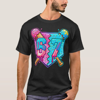 Baseball Drip Nummer 67 Spieler Eis Drip 67Th T-Shirt