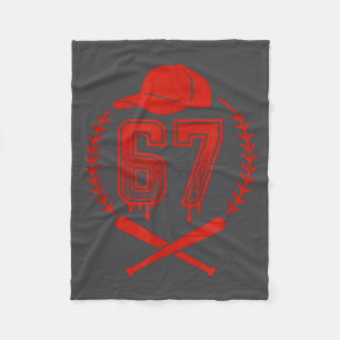 Baseball Drip Nummer 67 Spieler Oder 67. Geburtsta Fleecedecke