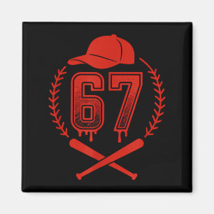 Baseball-Drip Nummer 67 Spieler oder 67. Geburtsta Magnet