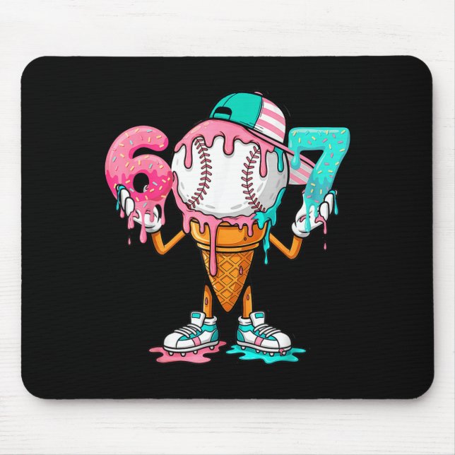 Baseball-Drip Nummer 67 Spieler Oder 67. Geburtsta Mousepad (Vorne)
