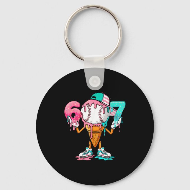 Baseball Drip Nummer 67 Spieler Oder 67. Geburtsta Schlüsselanhänger (Vorderseite)