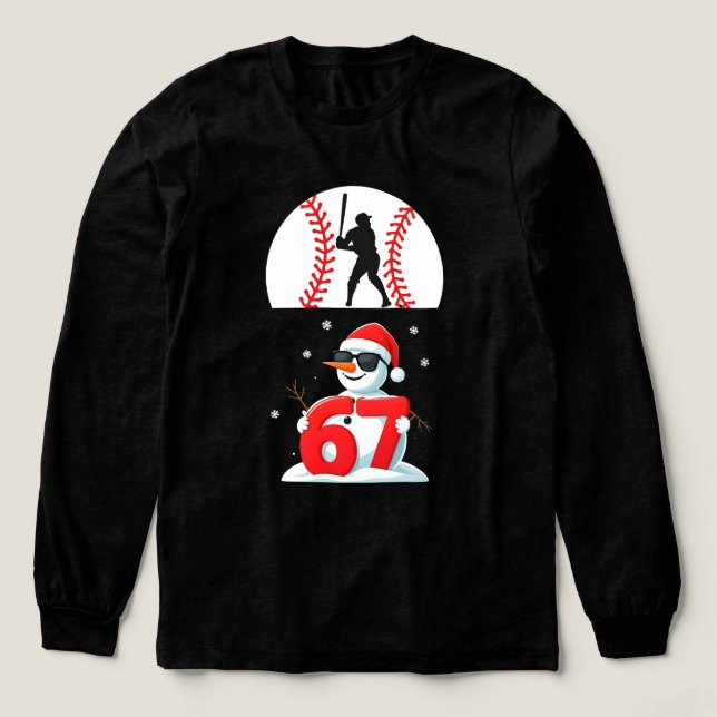 Baseball Drip Nummer 67 Spieler oder 67. Geburtsta Tri-Blend Shirt (Design Vorderseite)