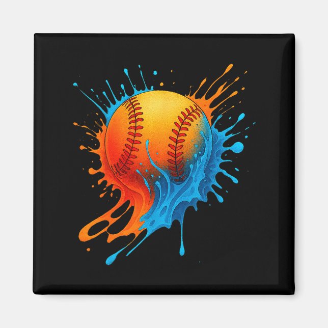 Baseball-Drip-Team für Jungen und Mädchen Eiscreme Magnet (Vorne)