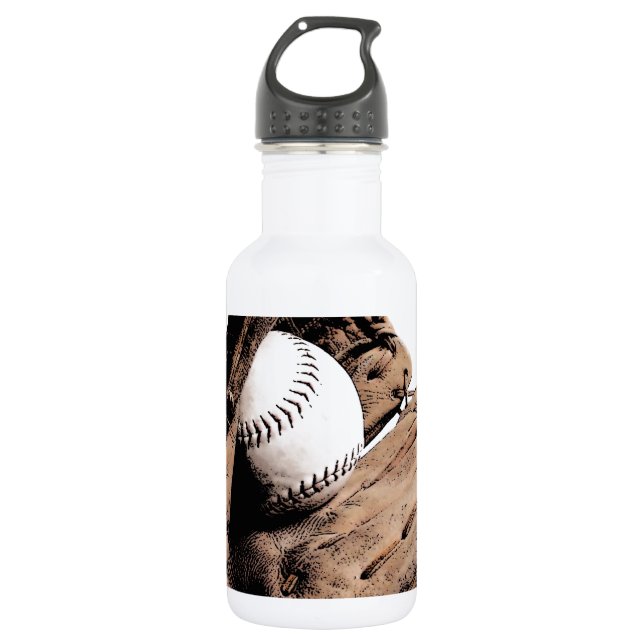 Baseball Edelstahlflasche (Vorderseite)