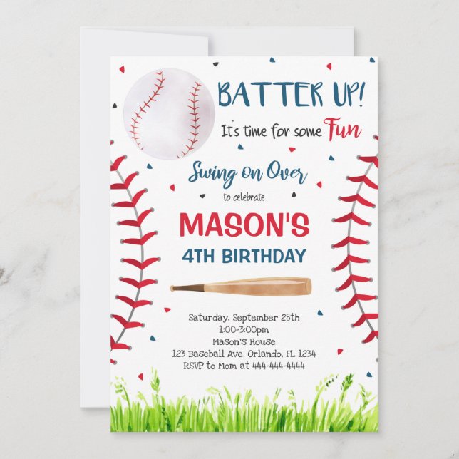 Baseball-Einladung, Baseball-Einladung, Baseball Einladung (Vorderseite)