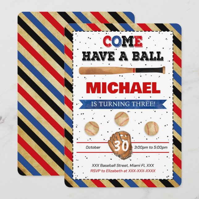 Baseball-Einladung Einladung (Vorne/Hinten)