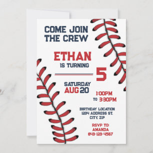 Baseball Einladung Geburtstagsparty Editable UAWG