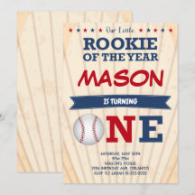 Baseball Einladung zum ersten Geburtstag