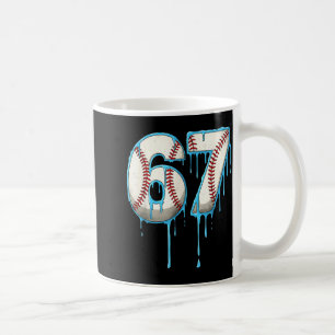 Baseball-Eiscreme-Tropf 67 Six Seven Meme Nummer 6 Kaffeetasse
