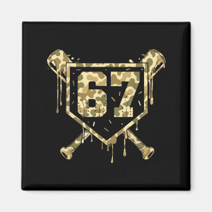 Baseball-Eiscreme-Tropf-Camo-Nummer 67-Spieler 67. Magnet