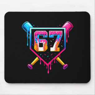 Baseball-Eiscreme-Tropf Nummer 67 Sechs Sieben Mem Mousepad