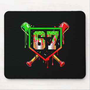 Baseball-Eiscreme-Tropf Nummer 67 Spieler 6 7 Chri Mousepad