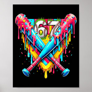 Baseball-Eiscreme-Tropfen Nummer 67 Spieler 67. Ge Poster
