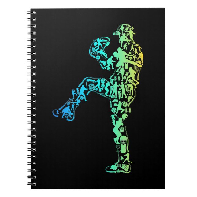 Baseball Elements Sport Baseball Player Notizblock (Vorderseite)