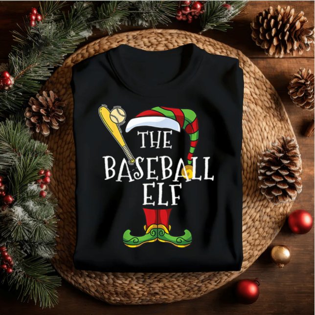 Baseball-Elf-Familie passend Weihnachtsausstellung T-Shirt (Von Creator hochgeladen)
