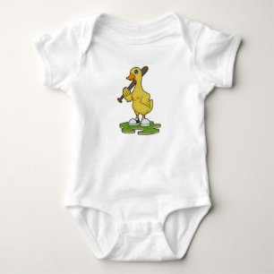 Baseball-Ente mit Baseballschläger Baby Strampler