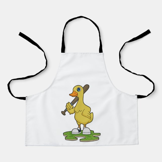 Baseball-Ente mit Baseballschläger Schürze (Vorderseite)