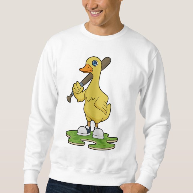 Baseball-Ente mit Baseballschläger Sweatshirt (Vorderseite)