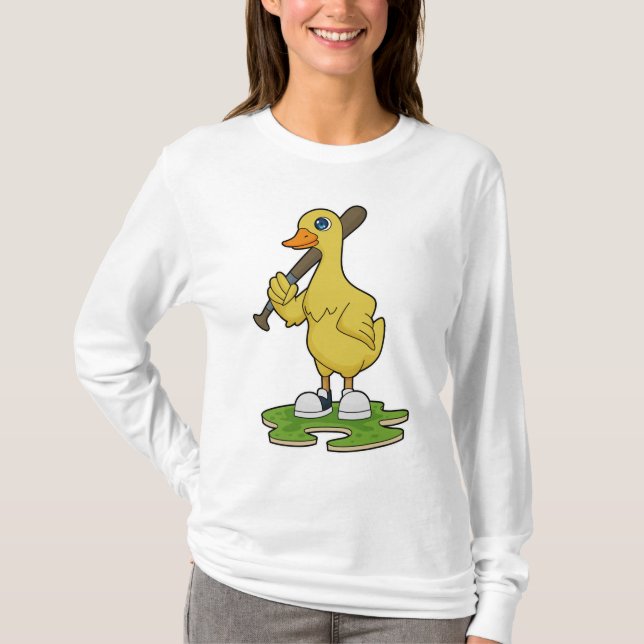 Baseball-Ente mit Baseballschläger T-Shirt (Vorderseite)