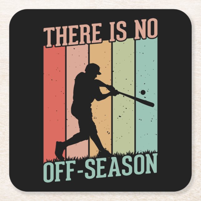 Baseball Es gibt keine Nebensaison Rechteckiger Pappuntersetzer (Vorderseite)