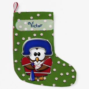 Baseball-Eule-Weihnachtsstrumpf Kleiner Weihnachtsstrumpf
