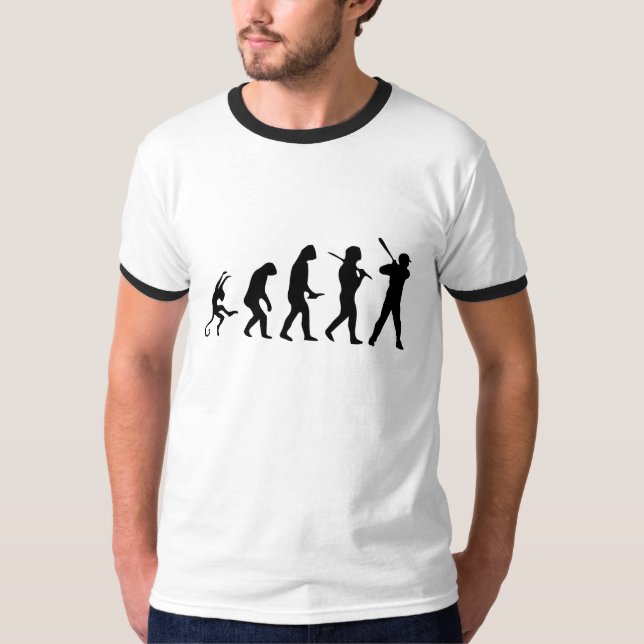 Baseball-Evolution - Funny Baseball T Shirt (Vorderseite)