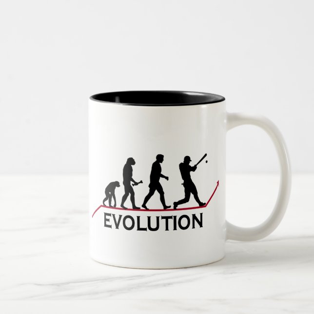 Baseball-Evolutions-Tasse Zweifarbige Tasse (Rechts)