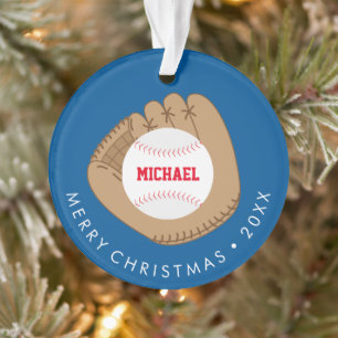 Baseball Fan Kids Foto Ornament