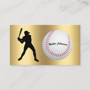 Baseball Fan oder Spieler Schlagmann-Silhouette Ba Visitenkarte