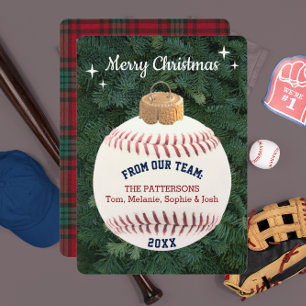 Baseball Fan Ornament Personalisierte Weihnachtska Dankeskarte