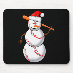 Baseball-Fan-Schneemann Lustiges Weihnachtsgeschen Mousepad