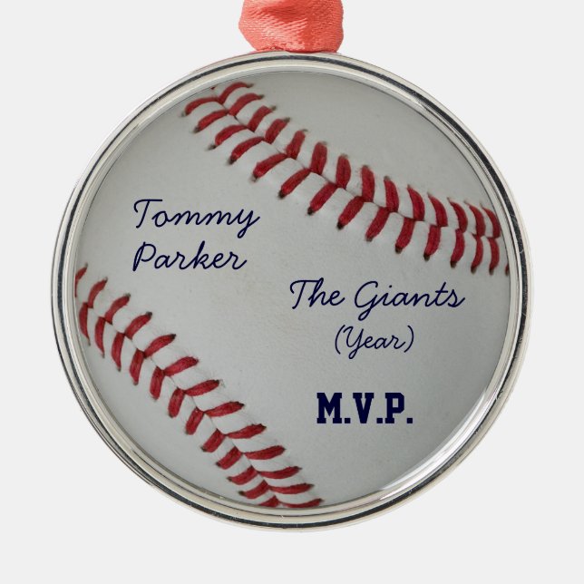 Baseball Fan-tastic_autograph-Stil Medaillon Ornament Aus Metall (Vorne)