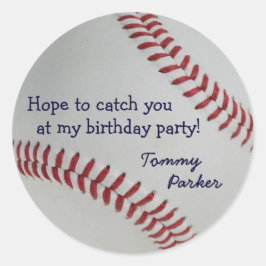Baseball Fan-tastic_Catch Sie bei meiner Geburtsta Runder Aufkleber