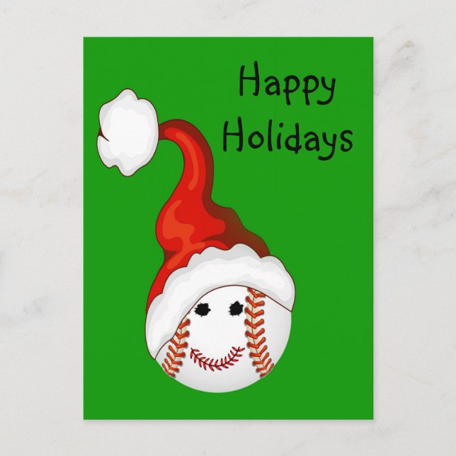 Baseball - Fan-Weihnachten Feiertagspostkarte (Vorderseite)