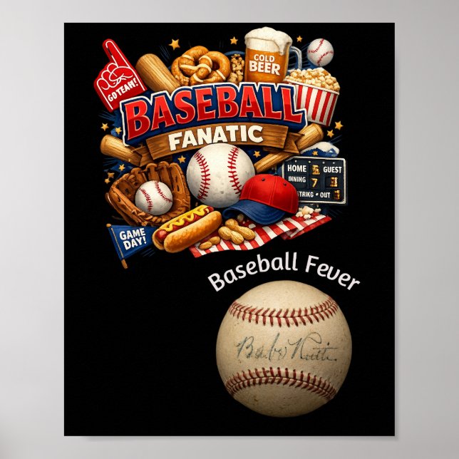 Baseball-Fanatiker Poster (Vorne)