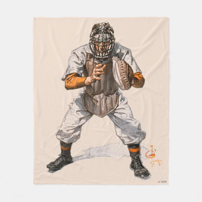 Baseball-Fänger Fleecedecke (Vorderseite)