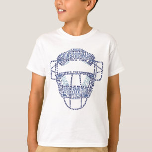 Baseball-Fänger-Masken-Typografie T-Shirt