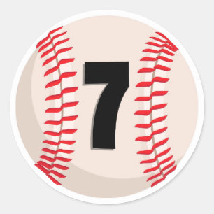Baseball-Favorit Nummer 7 Runder Aufkleber