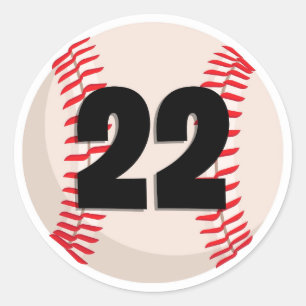 Baseball-Favoritennummer #22 Runder Aufkleber