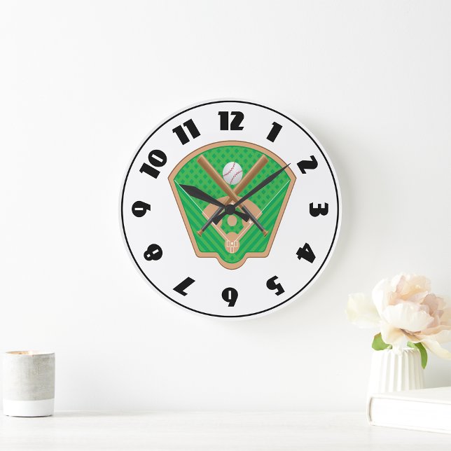 Baseball-Feldüberwachung Große Wanduhr (Von Creator hochgeladen)