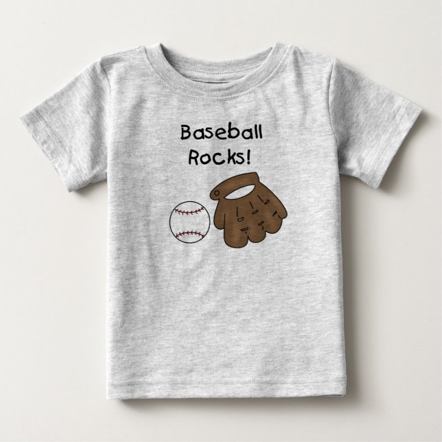 Baseball-Felsen Baby T-shirt (Vorderseite)